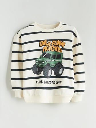LCW Kids Bej Bisiklet Yaka Erkek Çocuk Sweatshirt Ve Eşofman Alt