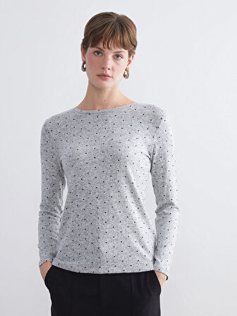 LCWAIKIKI Basic Siyah Bisiklet Yaka Puantiyeli Kadın Body