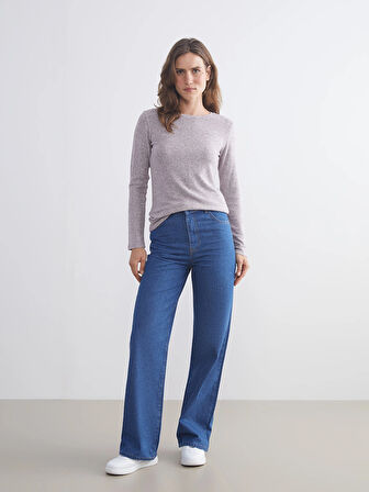 LCWAIKIKI Basic Pembe Bisiklet Yaka Kadın Body