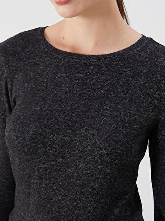 LCWAIKIKI Basic Siyah Bisiklet Yaka Kadın Body