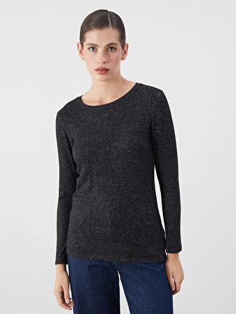 LCWAIKIKI Basic Siyah Bisiklet Yaka Kadın Body