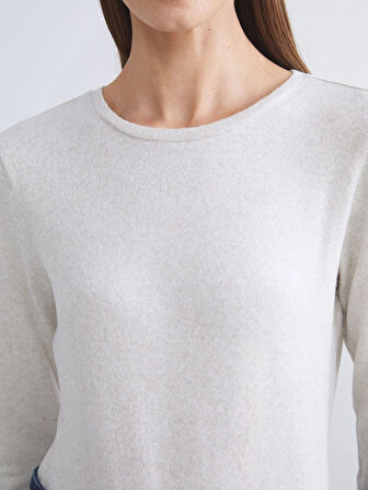 LCWAIKIKI Basic Bej Bisiklet Yaka Kadın Body