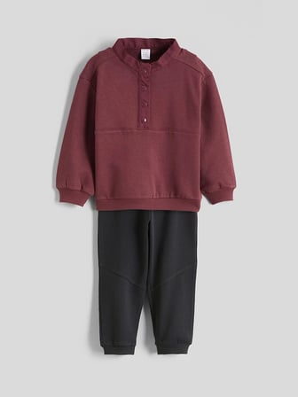 LCW baby Bordo Erkek Bebek Kalın Sweatshirt ve Eşofman Altı
