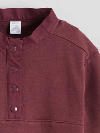 LCW baby Bordo Erkek Bebek Kalın Sweatshirt ve Eşofman Altı