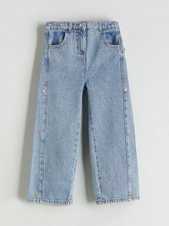 LCW Kids Mavi Nakışlı Kız Çocuk Jean Pantolon