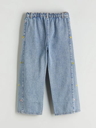 LCW Kids Mavi Nakışlı Kız Çocuk Jean Pantolon