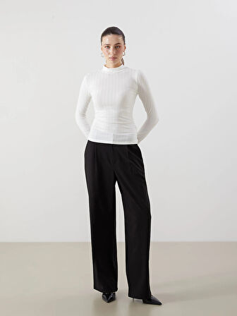 LCWAIKIKI Basic Ekru Dik Yaka Kadın Body