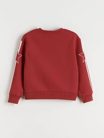 LCW Kids Kırmızı Bisiklet Yaka Tokyo Baskılı Kız Çocuk Sweatshirt