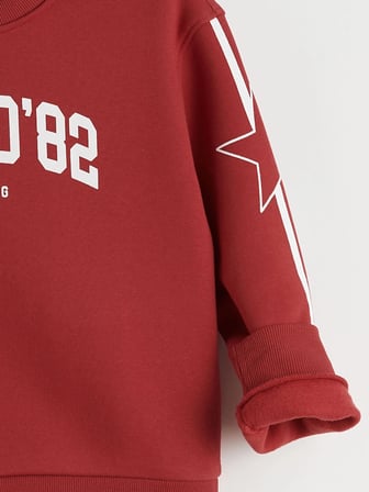 LCW Kids Kırmızı Bisiklet Yaka Tokyo Baskılı Kız Çocuk Sweatshirt