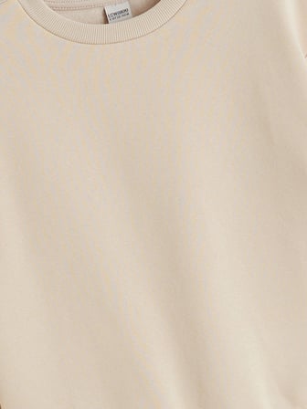 LCW Kids Bej Bisiklet Yaka Kız Çocuk Sweatshirt