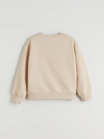LCW Kids Bej Bisiklet Yaka Kız Çocuk Sweatshirt