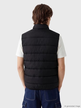 XSIDE Siyah Slim Fit Dik Yaka Erkek Şişme Yelek