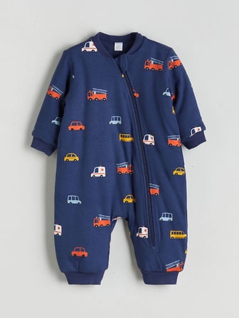 LCW baby Lacivert 2.5 Tog Bisiklet Yaka Uzun Kollu Erkek Bebek Uyku Tulumu