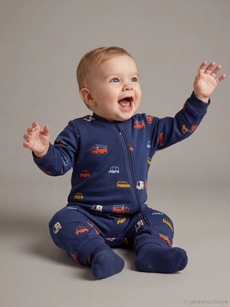 LCW baby Lacivert 2.5 Tog Bisiklet Yaka Uzun Kollu Erkek Bebek Uyku Tulumu