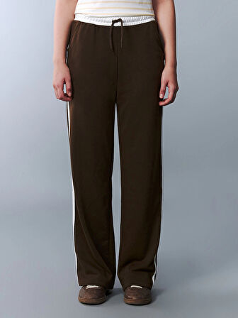 LCW Teen Kahverengi Beli Lastikli Genç Kız Eşofman Altı