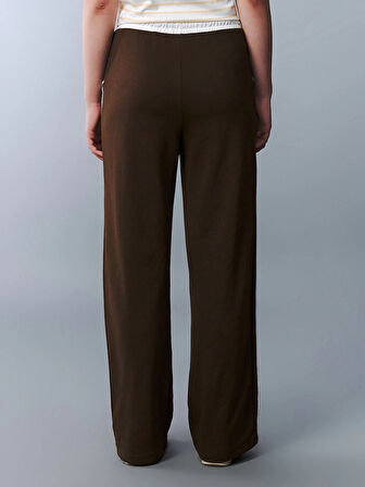 LCW Teen Kahverengi Beli Lastikli Genç Kız Eşofman Altı