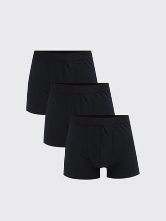 LC WAIKIKI Siyah Rahat Kalıp Pamuklu Esnek Erkek Boxer 3'lü