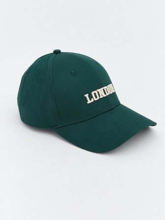 LCW ACCESSORIES Yeşil Yazı Nakışlı Kadın Kep Şapka