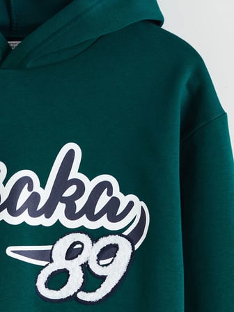 LCW Kids Yeşil Kapüşonlu Erkek Çocuk Sweatshirt