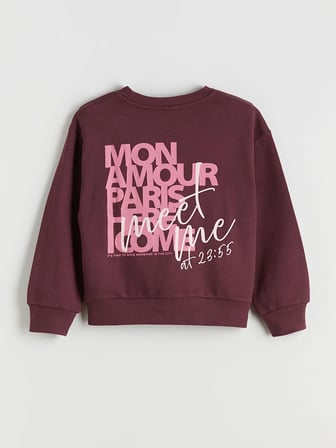 LCW Kids Mürdüm Bisiklet Yaka Baskılı Kalın Kız Çocuk Sweatshirt