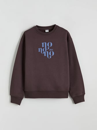 LCW Kids Mürdüm Bisiklet Yaka Baskılı Kız Çocuk Kalın Sweatshirt