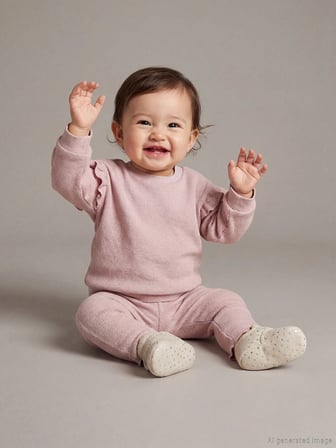 LCW baby Pembe Bisiklet Yaka Basic Kız Çocuk Sweatshirt ve Tayt