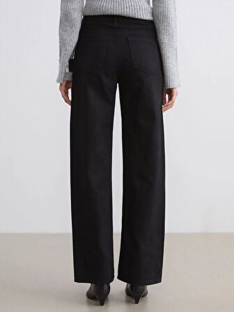 LCW Vision Siyah Wideleg Kadın Jean Pantolon