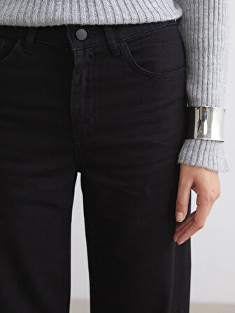 LCW Vision Siyah Wideleg Kadın Jean Pantolon