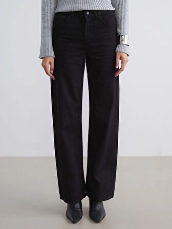 LCW Vision Siyah Wideleg Kadın Jean Pantolon