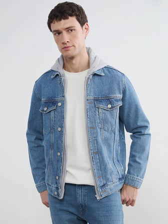 LCW Jeans İndigo Standart Kalıp Kapüşonlu Erkek Jean Mont