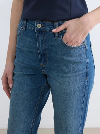 LCW Jeans İndigo Crop Flare Kadın Jean Pantolon