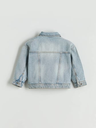 LCW Kids Indigo Düğme Kapamalı Gömlek Yaka Kız Çocuk Jean Ceket