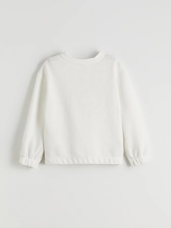 LCW Kids Ekru Bisiklet Yaka Kız Çocuk Sweatshirt