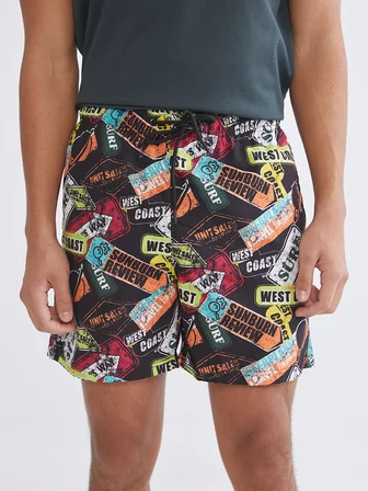 LCW SWIMWEAR Siyah Diz Hizası Boy Basic Erkek Deniz Şortu
