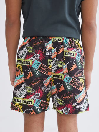 LCW SWIMWEAR Siyah Diz Hizası Boy Basic Erkek Deniz Şortu