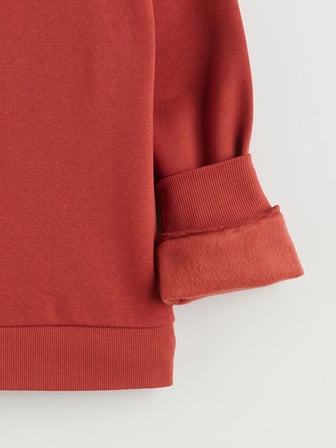 LCW Kids Kırmızı Bisiklet Yaka Baskılı Kız Çocuk Kalın Sweatshirt