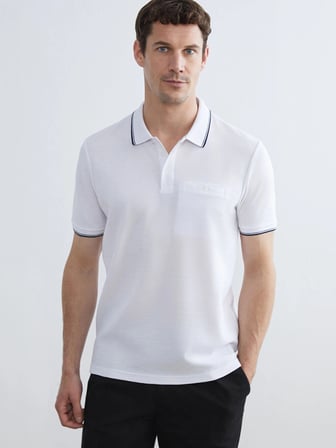 LCWAIKIKI Classic Beyaz Polo Yaka Erkek Dokulu Tişört