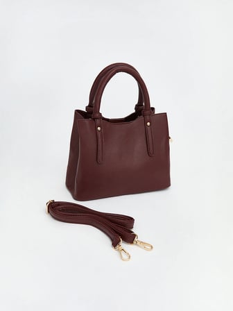 LCW ACCESSORIES Bordo Deri Görünümlü Kadın Omuz Çantası