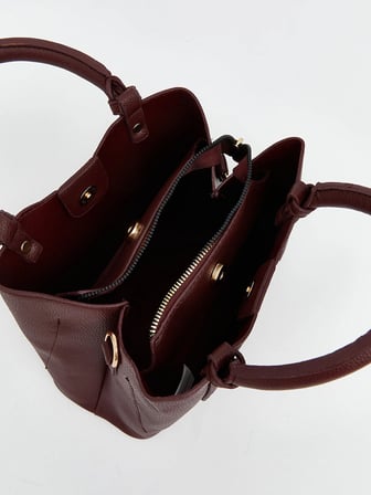 LCW ACCESSORIES Bordo Deri Görünümlü Kadın Omuz Çantası