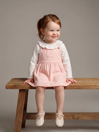 LCW baby Pembe Çiçekli Kız Bebek Salopet Elbise ve Tişört