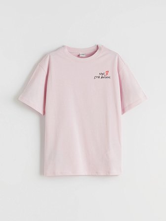 LCW Kids Pembe NYC Yazı Baskılı Kız Çocuk Tişört