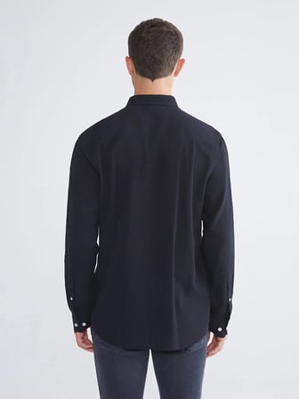 LCWAIKIKI Classic Lacivert Regular Fit Uzun Kollu Erkek Dokulu Gömlek
