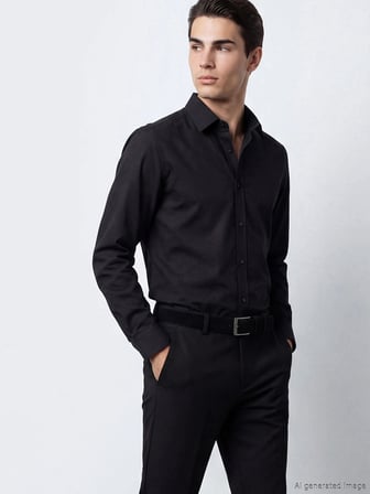 LCW BUSINESS Siyah Slim Fit Erkek Gömlek