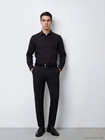 LCW BUSINESS Siyah Slim Fit Erkek Gömlek