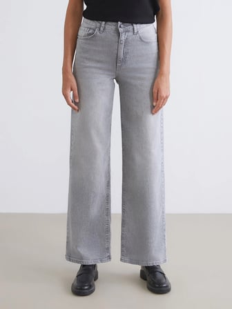 LCW Jeans Gri Wideleg Kadın Jean Pantolon