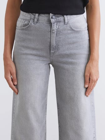 LCW Jeans Gri Wideleg Kadın Jean Pantolon