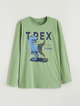 LCW Kids Yeşil Baskılı Erkek Çocuk Pijama Takımı