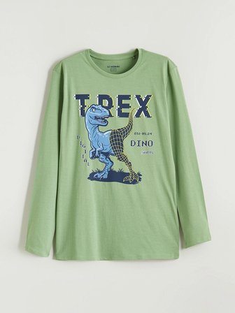 LCW Kids Yeşil Baskılı Erkek Çocuk Pijama Takımı