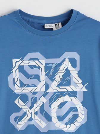 LCW Kids Mavi Erkek Çocuk PlayStation Baskılı Şortlu Pijama Takımı