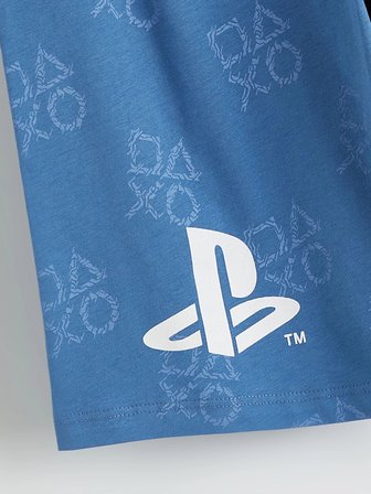 LCW Kids Mavi Erkek Çocuk PlayStation Baskılı Şortlu Pijama Takımı